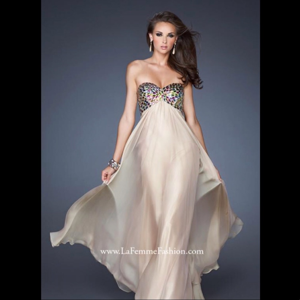 La Femme dress in tan